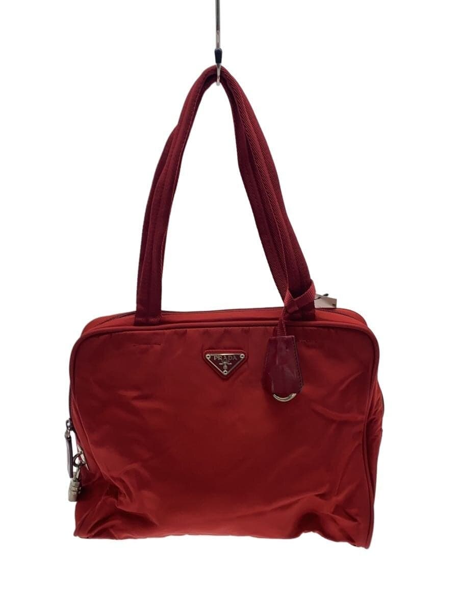 PRADA Handbag Nylon RED Solid