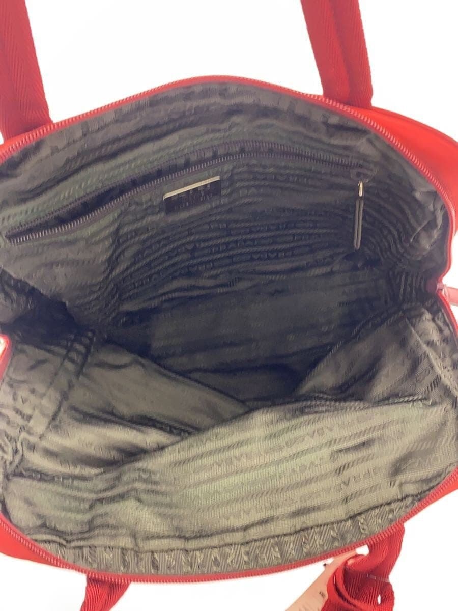 PRADA Handbag Nylon RED Solid 6