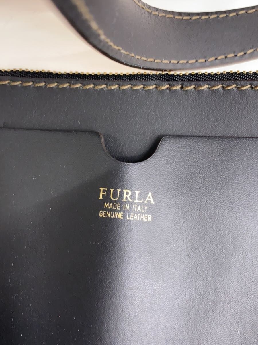 FURLA Shoulder Bag BLK Pouch Bucket Bag Tote 2-Way 5