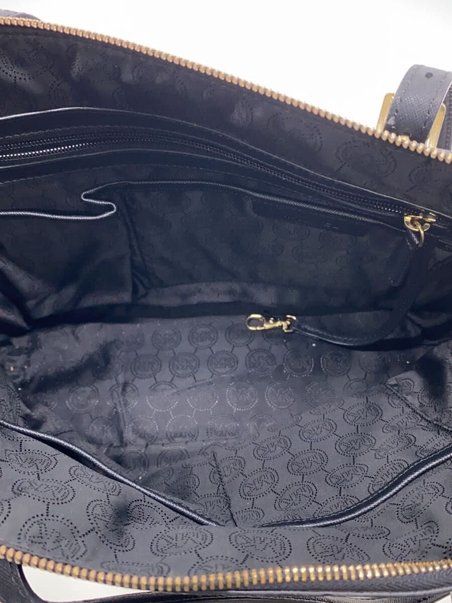 MICHAEL KORS tote bag leather black plain 6