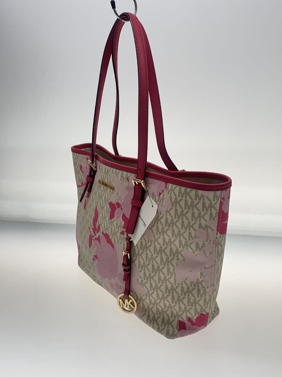 MICHAEL KORS handbag leather WHT floral pattern 2