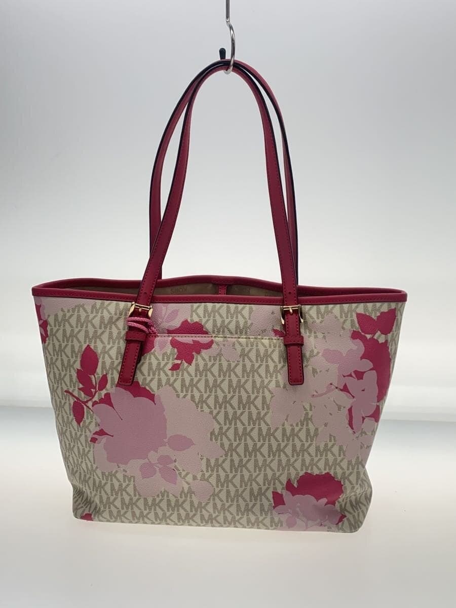 MICHAEL KORS handbag leather WHT floral pattern 3