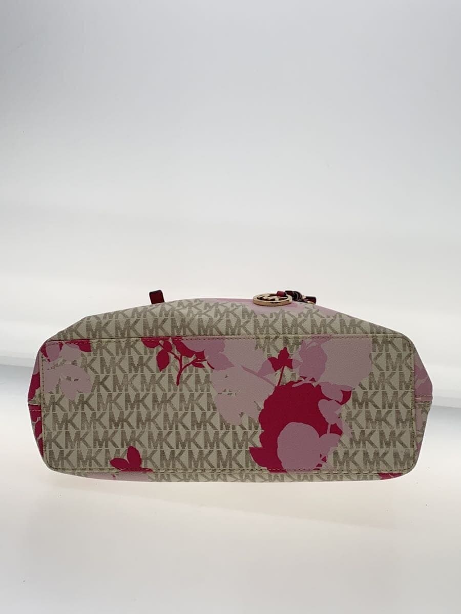 MICHAEL KORS handbag leather WHT floral pattern 4