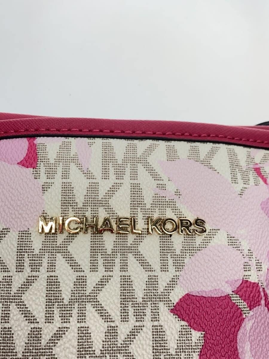MICHAEL KORS handbag leather WHT floral pattern 5