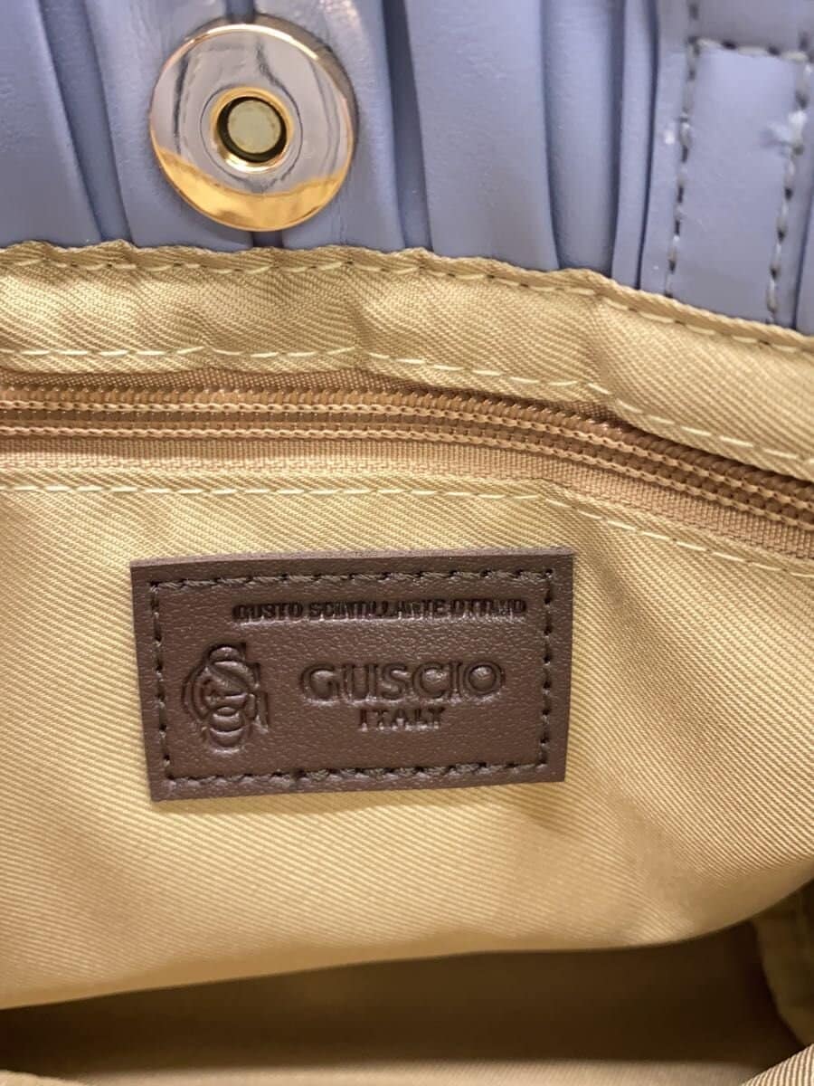 GUSCIO Shoulder Bag Leather Blue 5