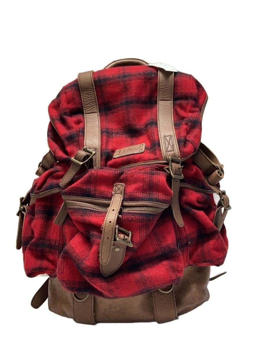 L.L.Bean Backpack Wool RED All-over pattern