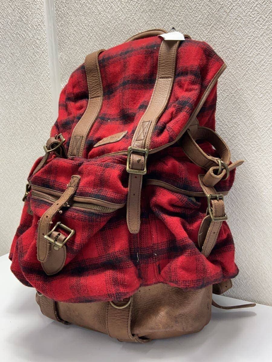 L.L.Bean Backpack Wool RED All-over pattern 2