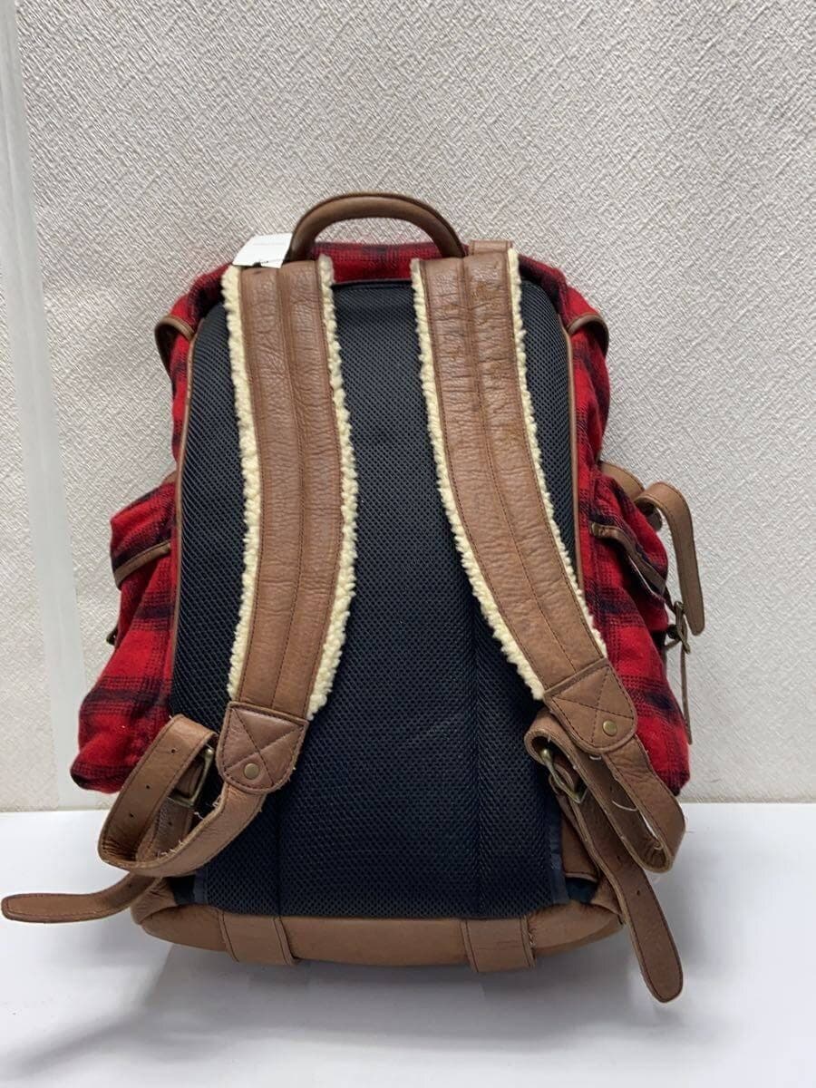 L.L.Bean Backpack Wool RED All-over pattern 3