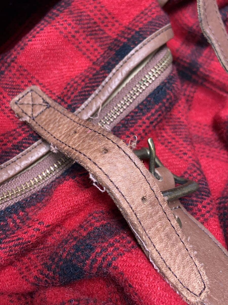 L.L.Bean Backpack Wool RED All-over pattern 7