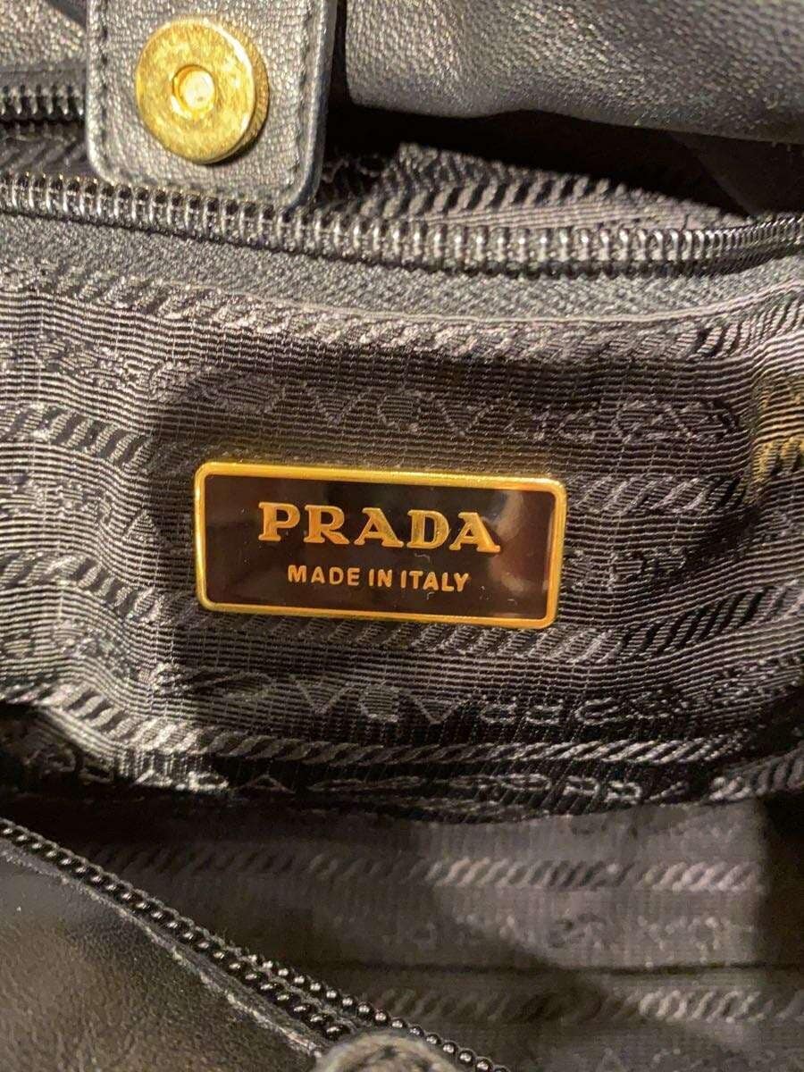 PRADA Ribbon Design Handbag Nylon BLK BN1601 5