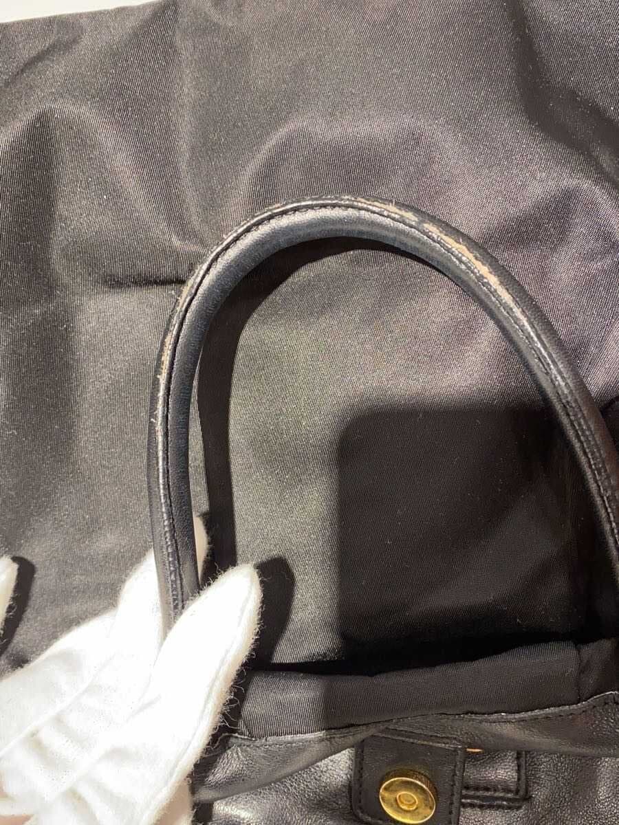 PRADA Ribbon Design Handbag Nylon BLK BN1601 8