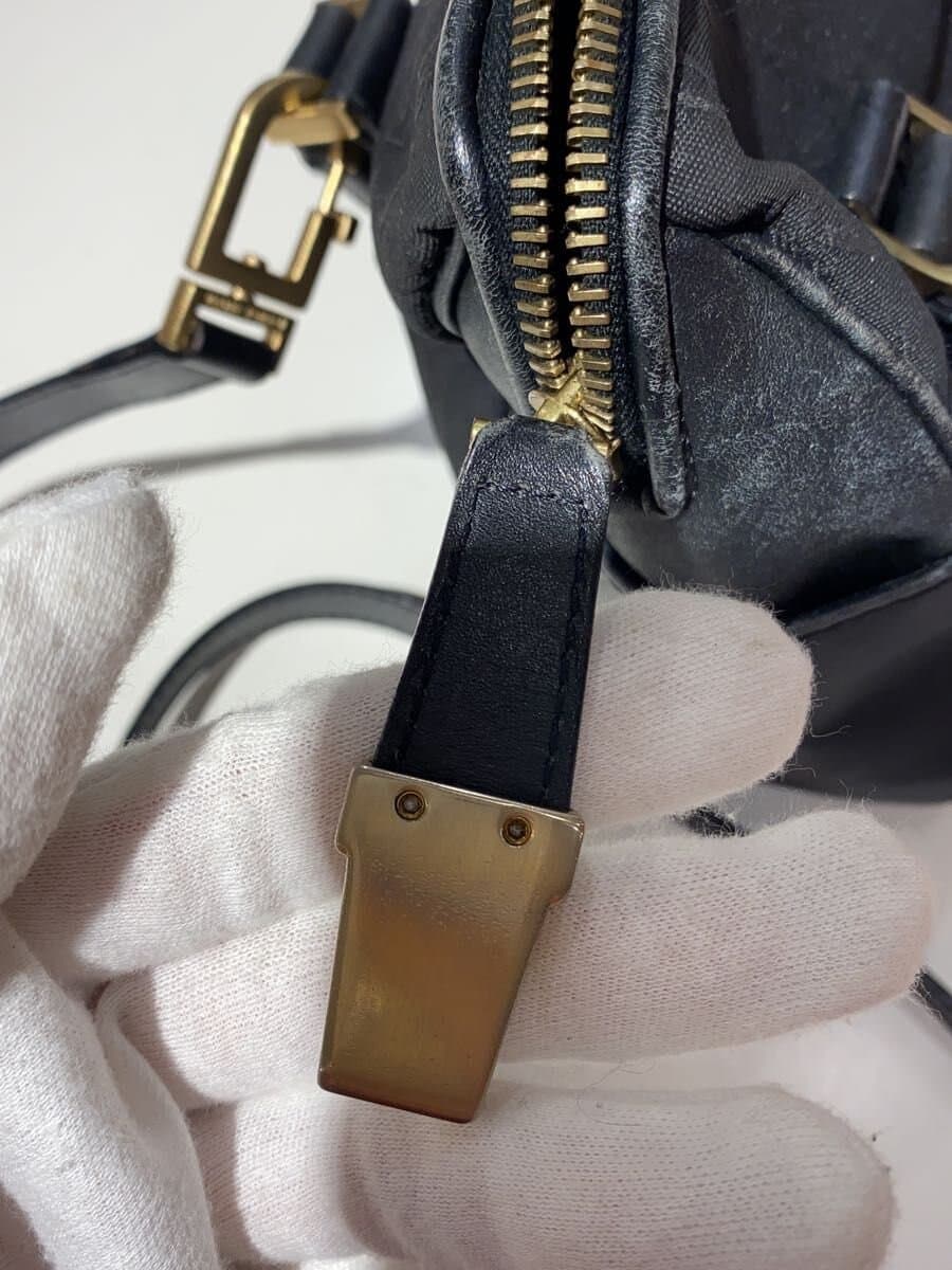 BOTTEGA VENETA Monogram Mini Boston Shoulder Bag BLK 9