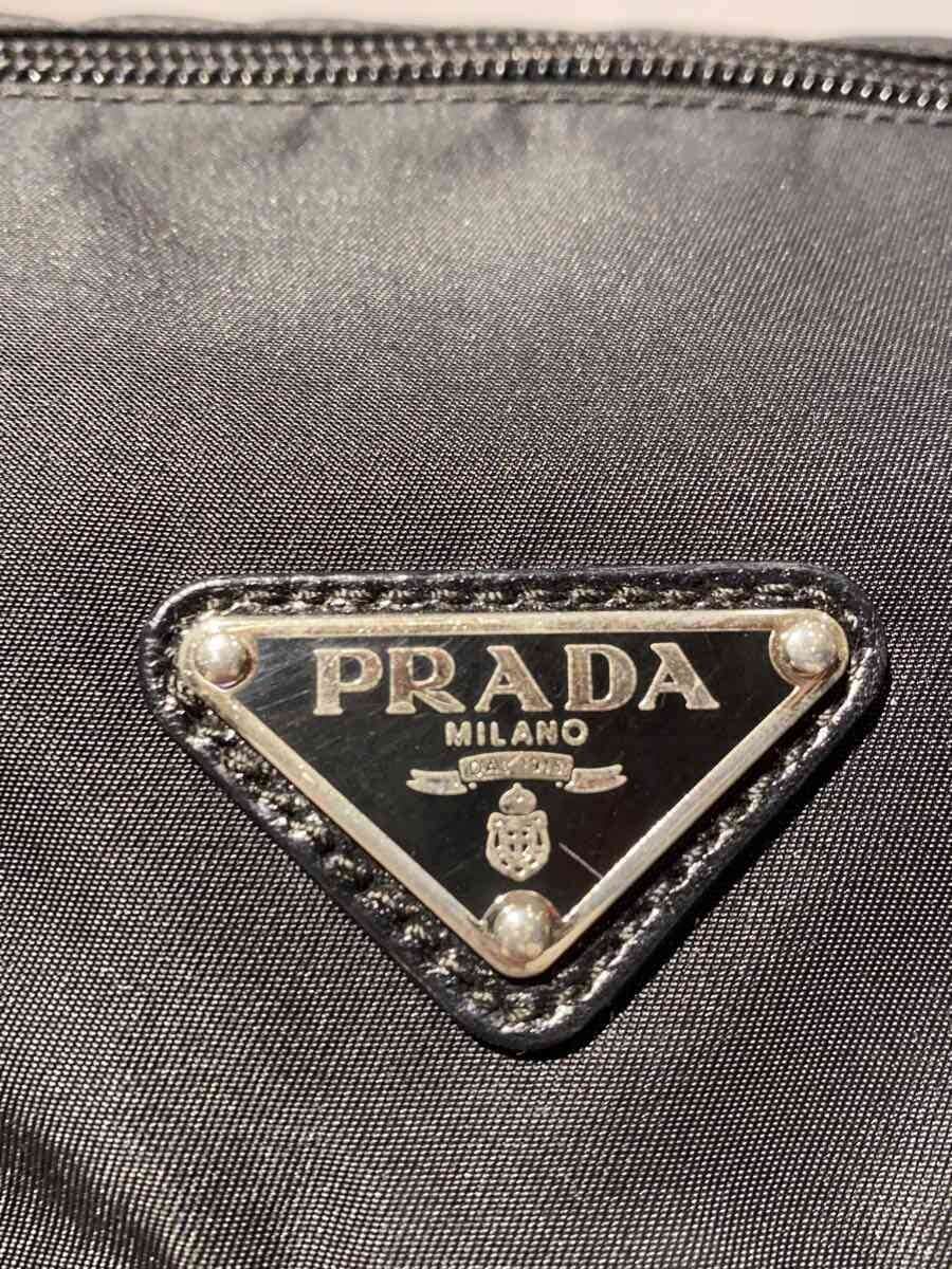 PRADA triangle logo plate shoulder bag -- BLK 5