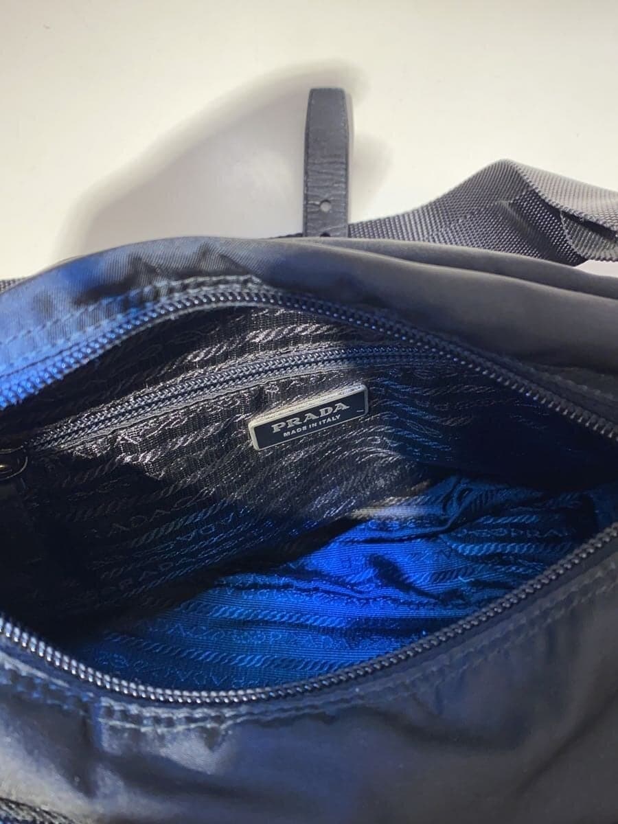 PRADA triangle logo plate shoulder bag -- BLK 6