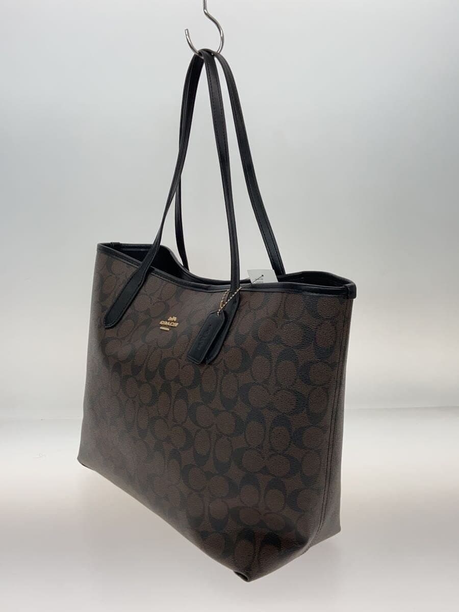 COACH tote bag leather BRW all-over pattern 2