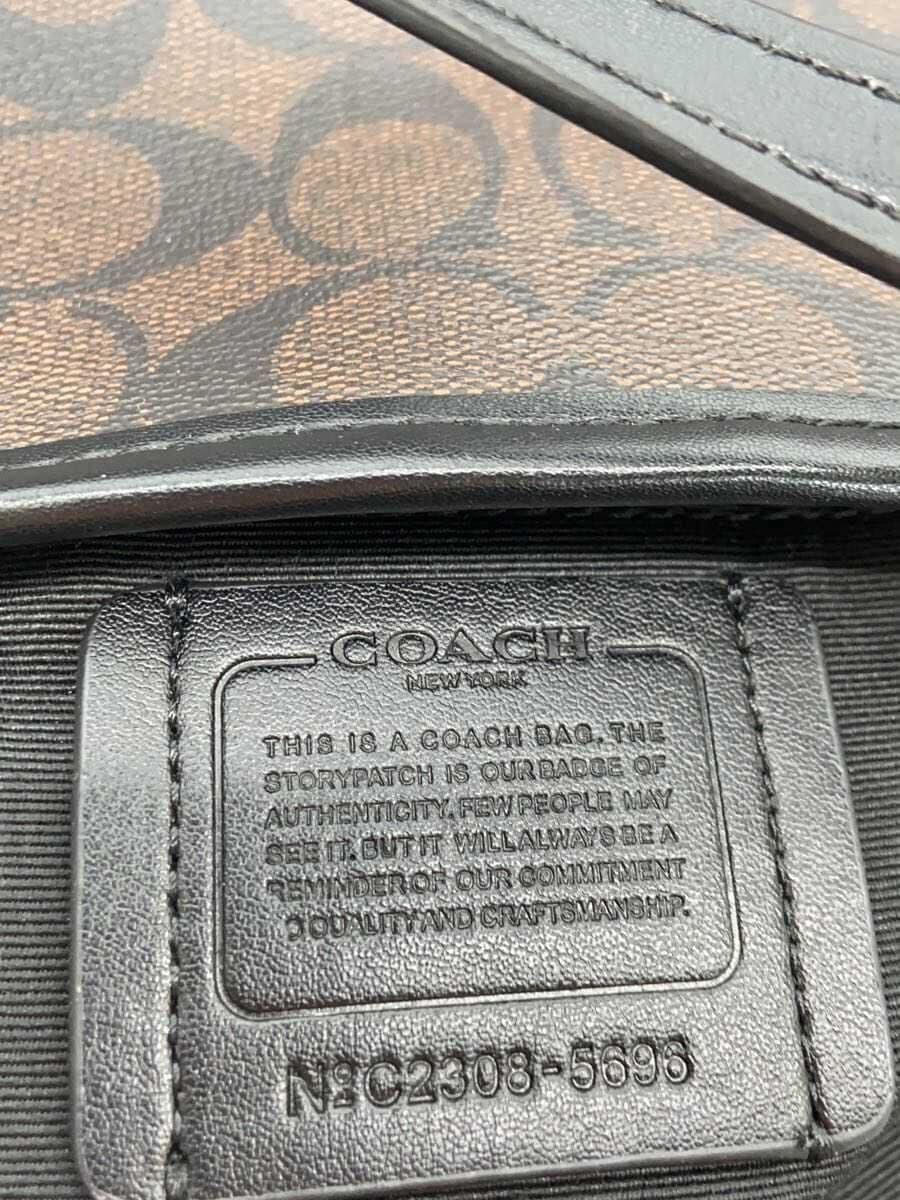 COACH tote bag leather BRW all-over pattern 5