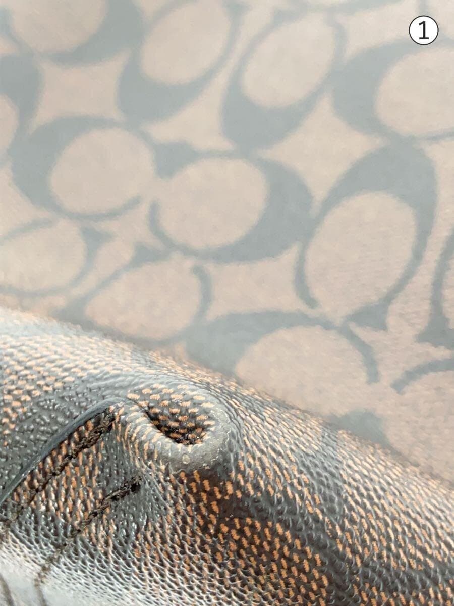 COACH tote bag leather BRW all-over pattern 7