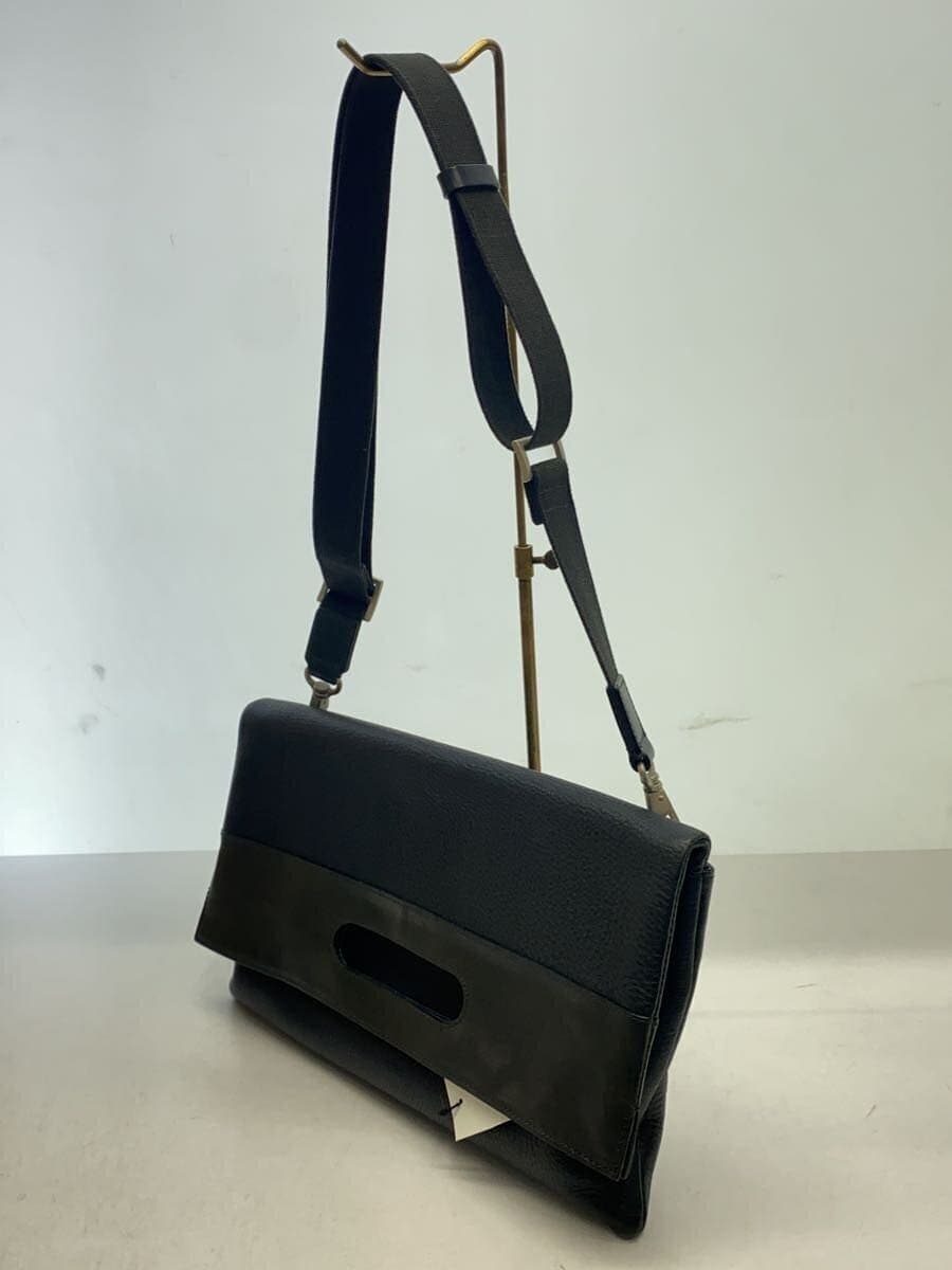 HERGOPOCH2-Way Clutch Bag Shoulder Bag Leather BLK KG-GS 2