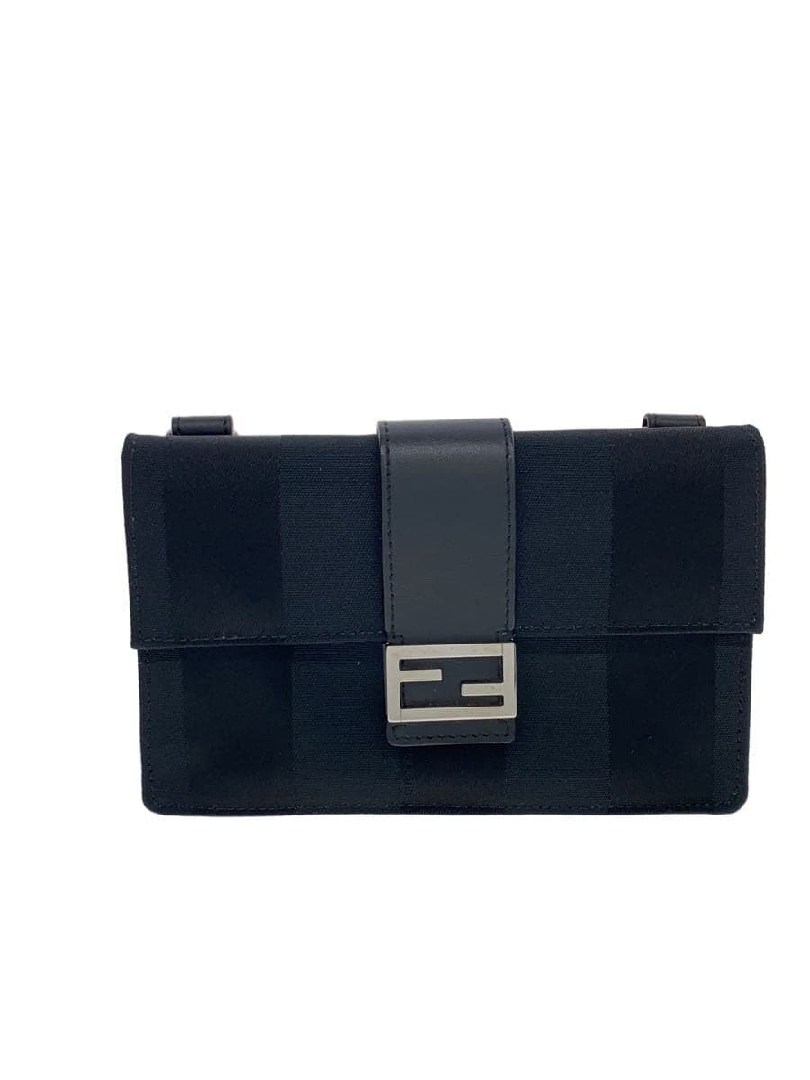 FENDI Pekan Baguette Slim Shoulder Bag BLK 7M0295