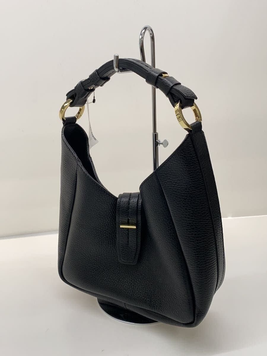 LORISTELLA Shrink Leather Hobo Bag 2WAY Handbag Leather BLK 2