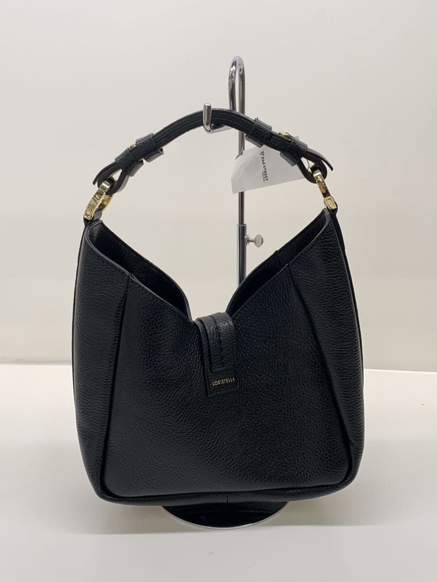 LORISTELLA Shrink Leather Hobo Bag 2WAY Handbag Leather BLK 3