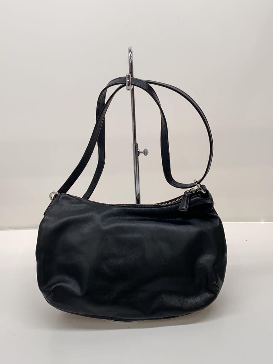agnes b VOYAGE shoulder bag leather BLK plain 3
