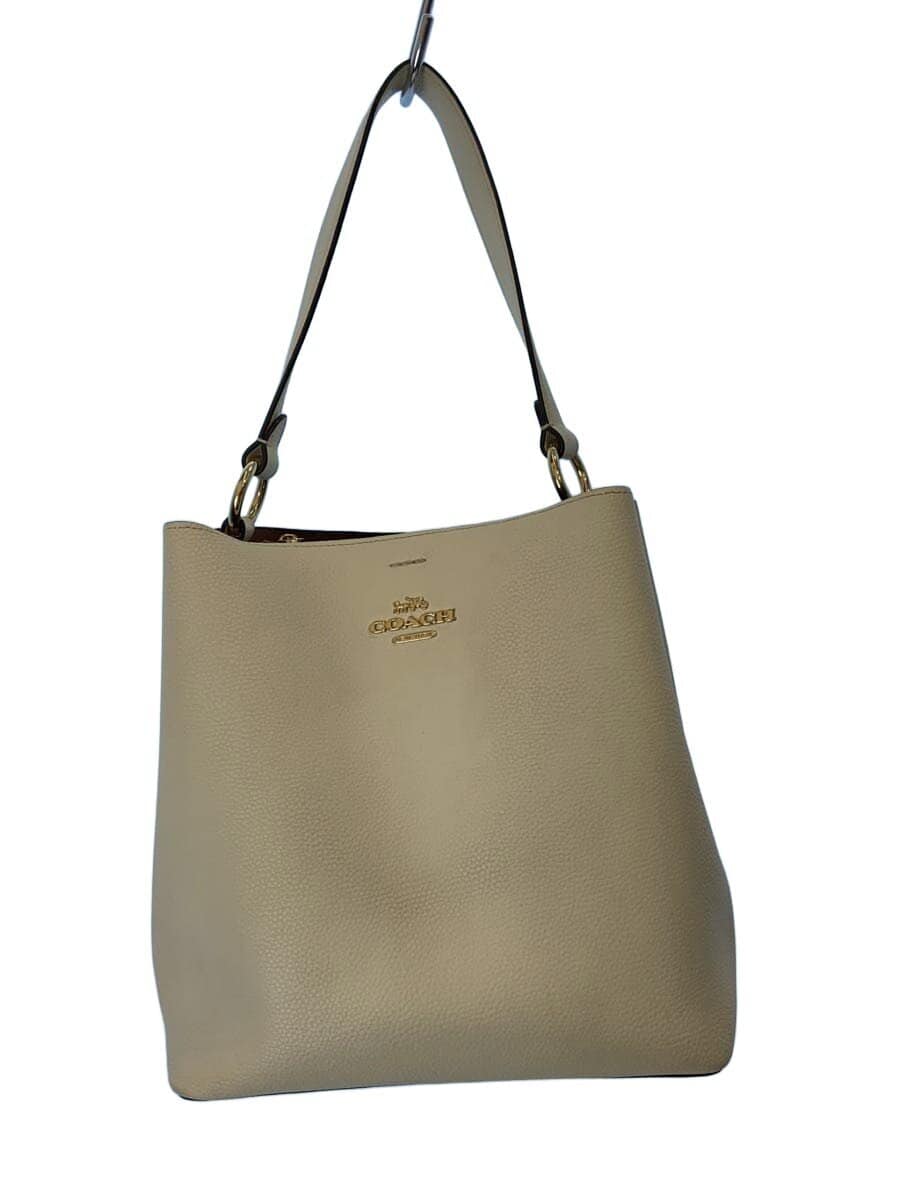 COACH Town Bucket Bag Leather WHT 91122
