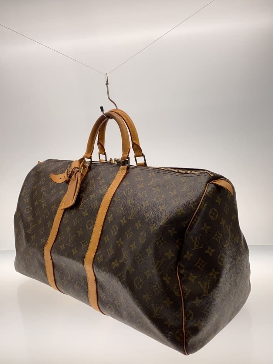 LOUIS VUITTON Keepall 55_Monogram Canvas PVC BRW 2