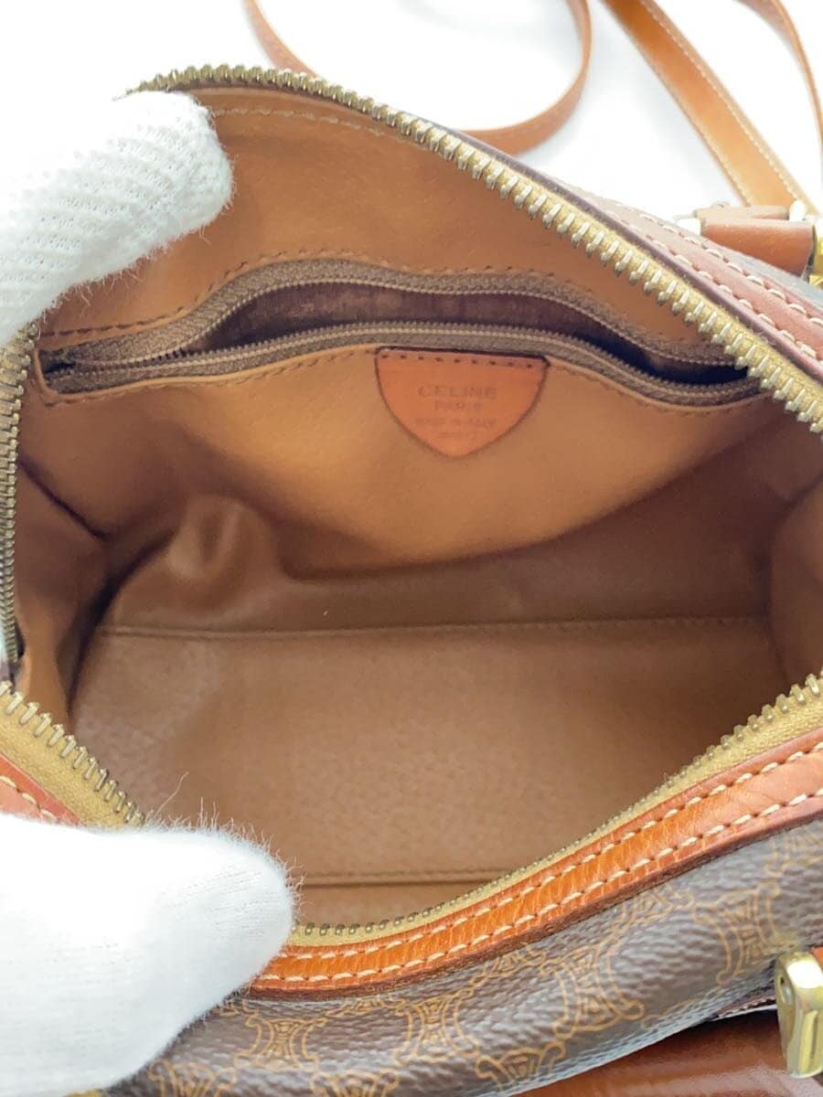 CELINE Shoulder Bag Rayon BRW All Over Pattern 6