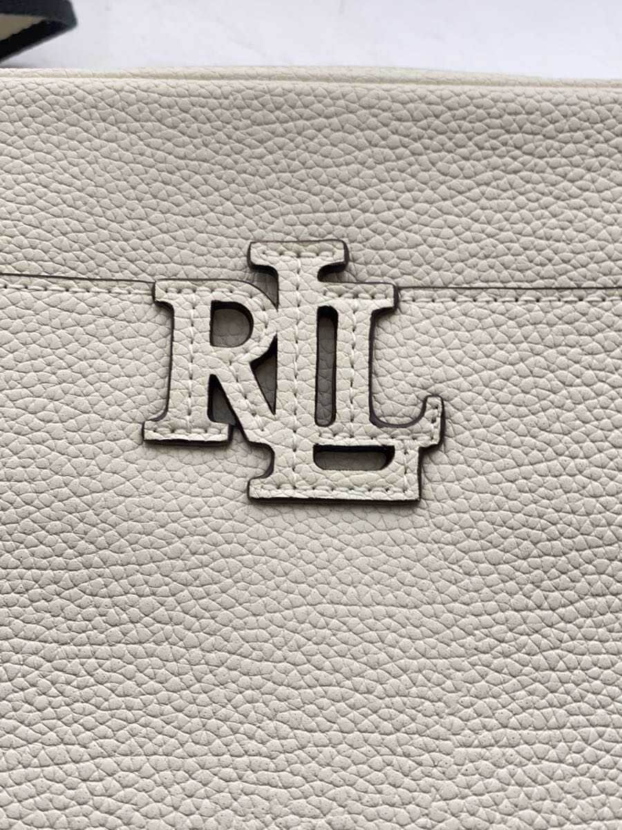 LAUREN RALPH LAUREN Shoulder Bag Leather WHT Solid 5