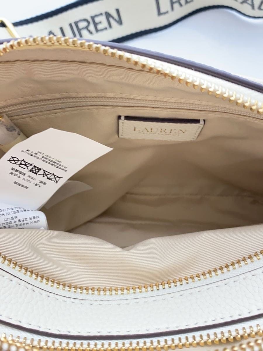 LAUREN RALPH LAUREN Shoulder Bag Leather WHT Solid 6