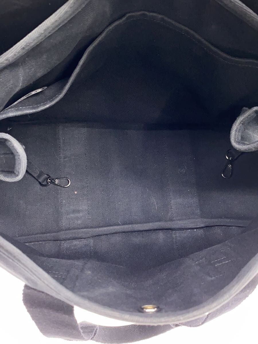 HERMES Valparaiso MM Tote Bag Cotton Navy Scuff marks on corners Discoloration 6