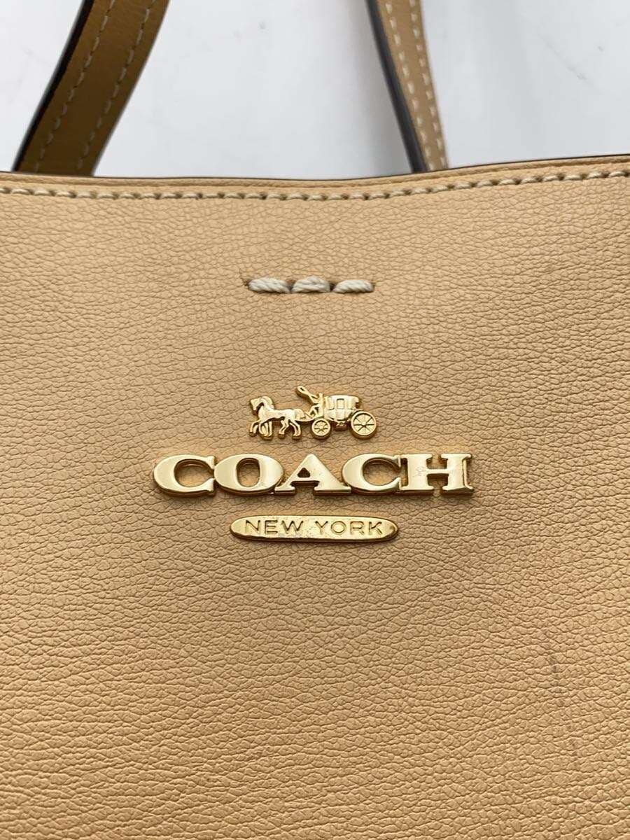 COACH shoulder bag -- BEG plain F73277 5