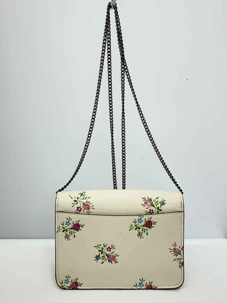 COACH Shoulder Bag Leather WHT Floral 22553 3