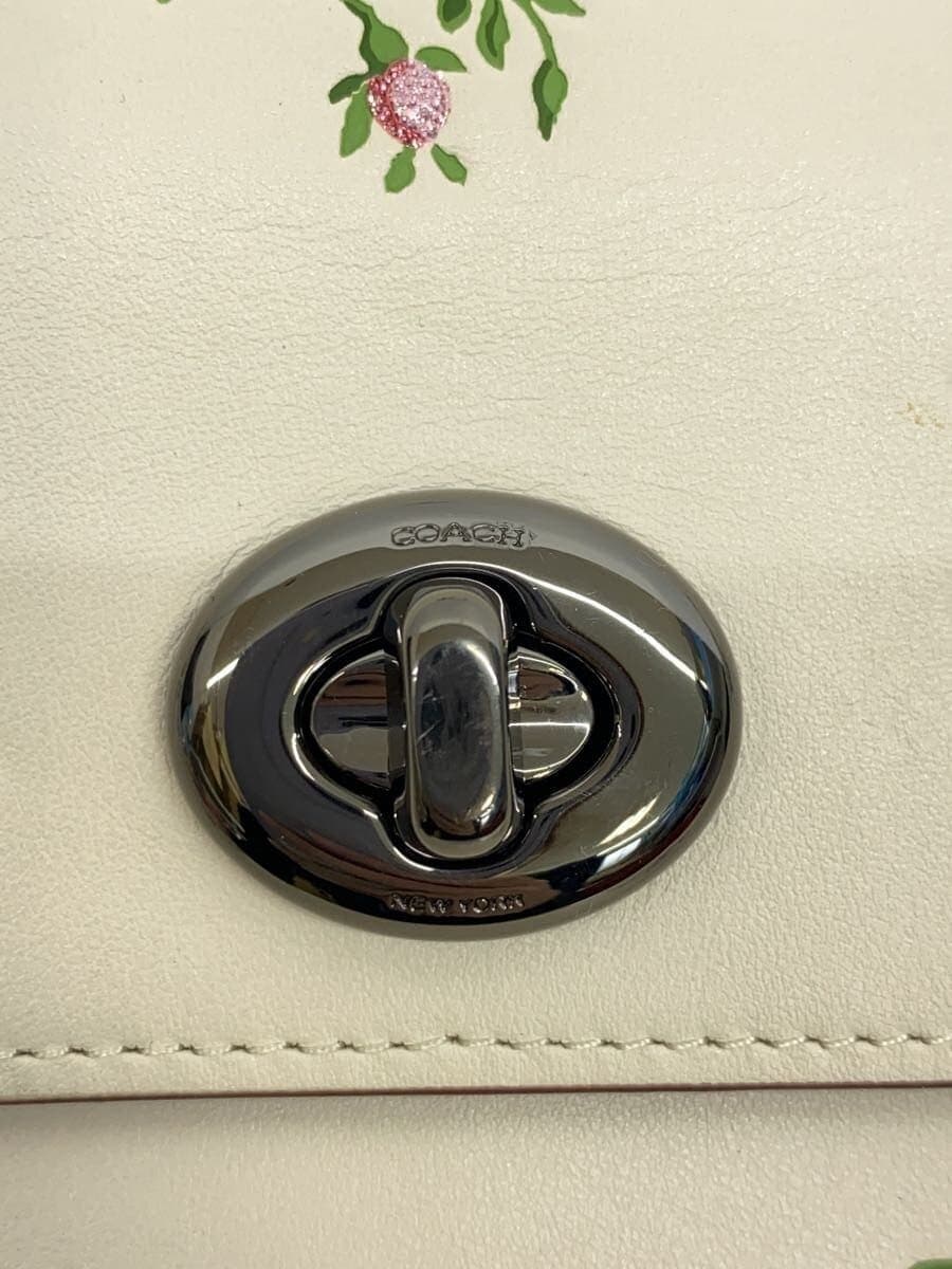 COACH Shoulder Bag Leather WHT Floral 22553 5