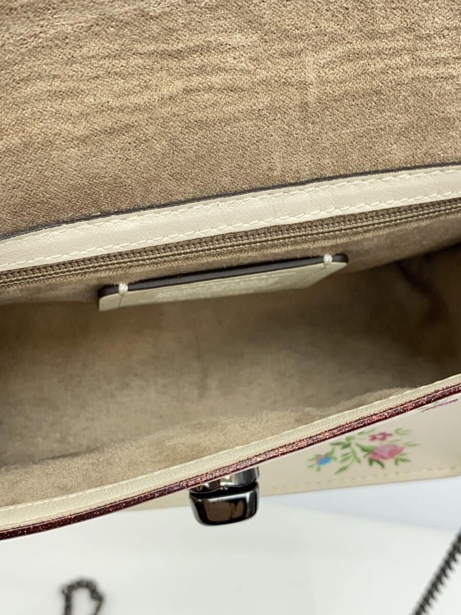 COACH Shoulder Bag Leather WHT Floral 22553 6