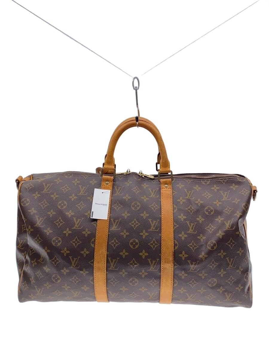LOUIS VUITTON Keepall Bandoulière 55 Monogram Canvas PVC BRW M41414