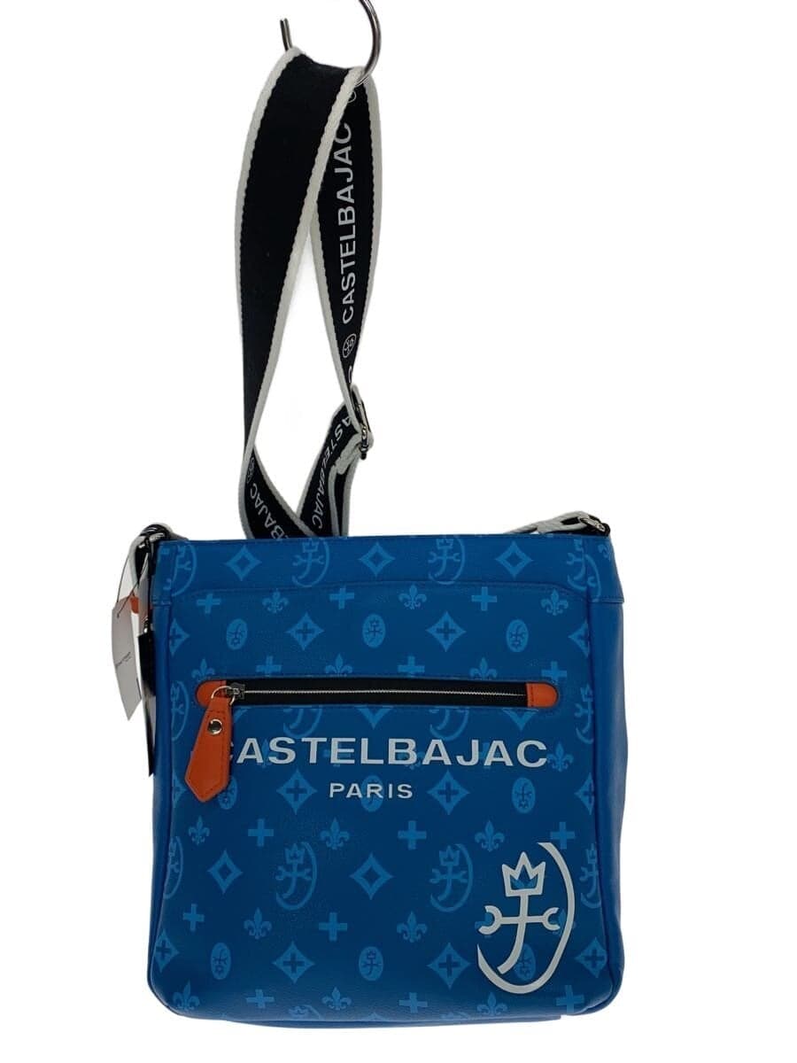 CASTELBAJAC shoulder bag fake leather blue all-over pattern 048123