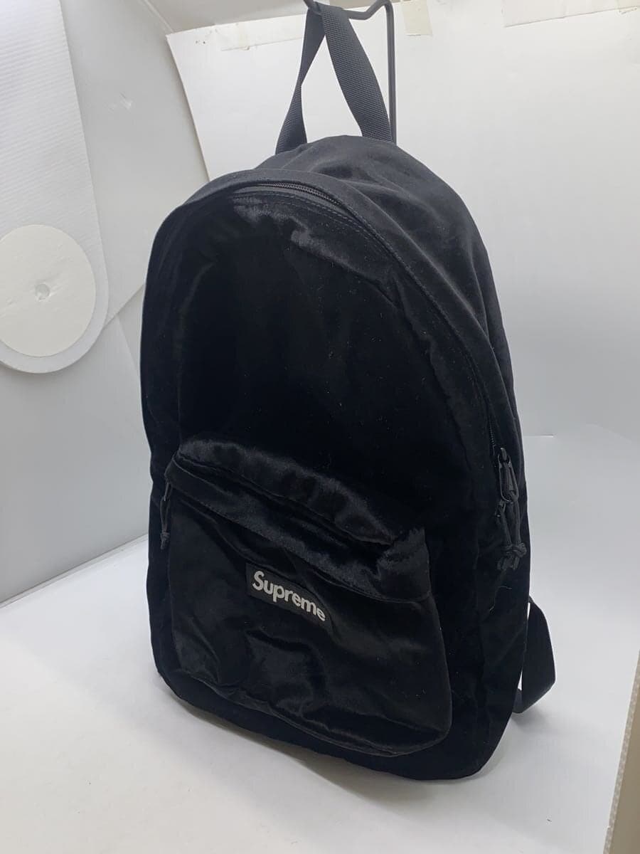 Supreme Backpack Velour BLK Solid 2