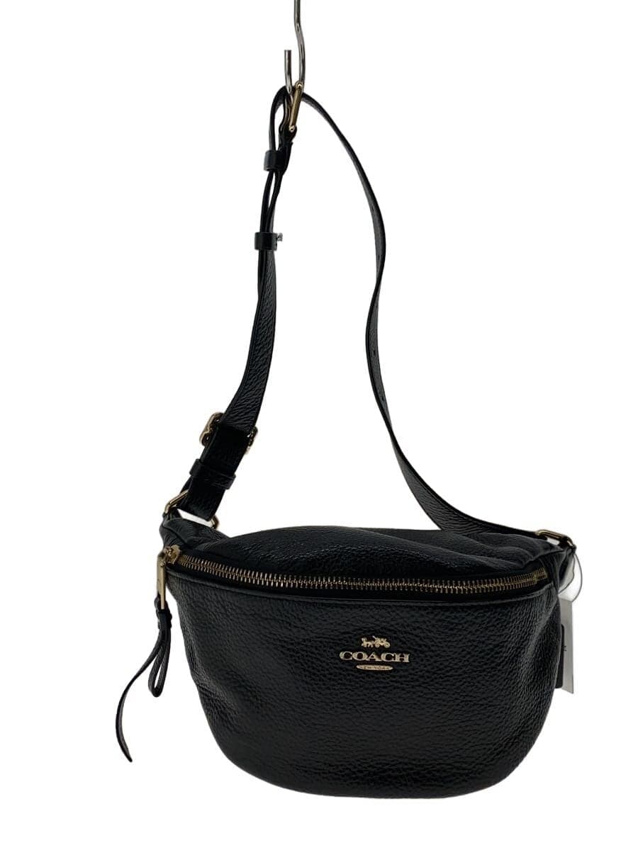 COACH Shoulder Bag Leather BLK f48738