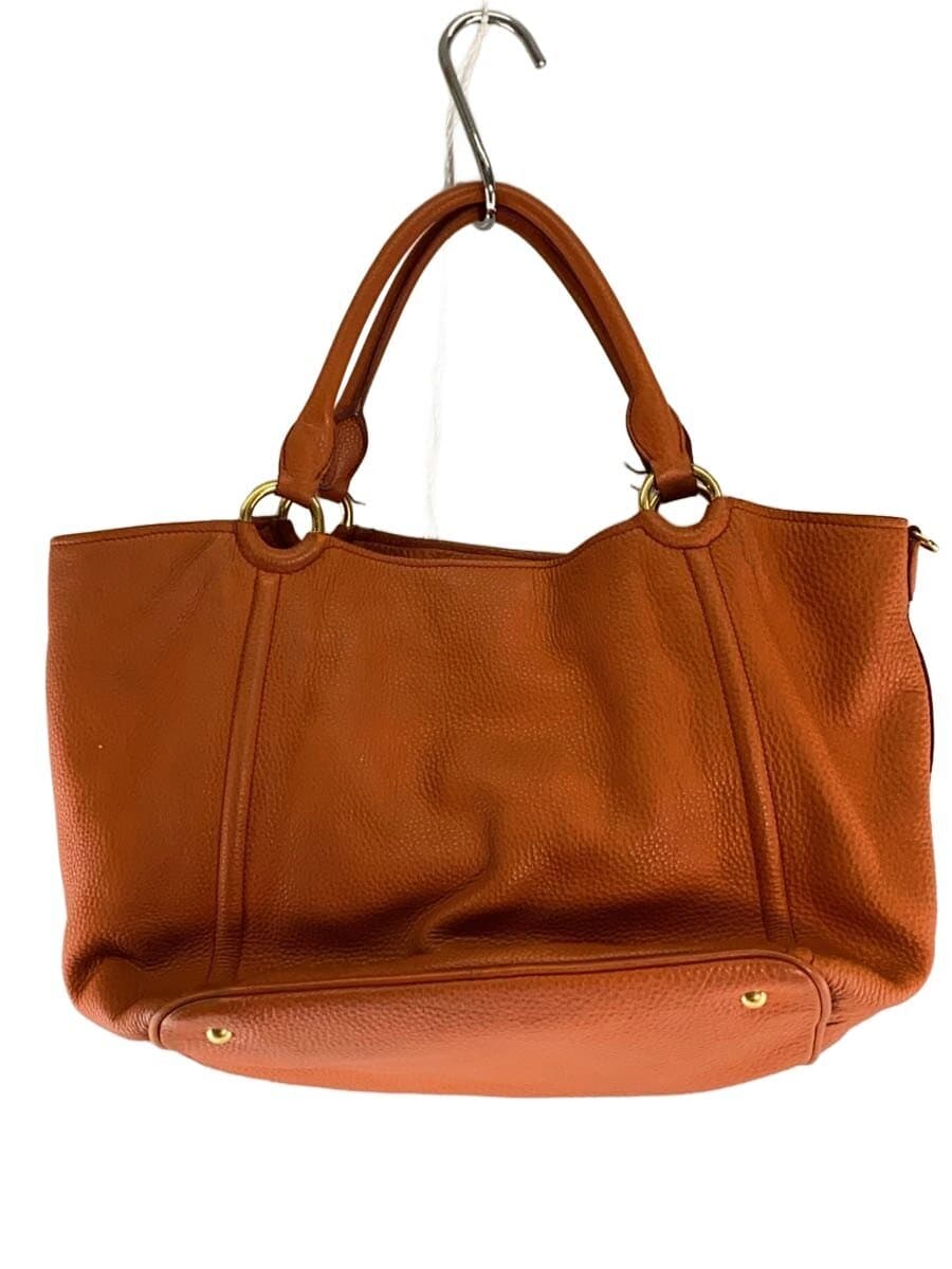MIU MIU Tote Bag Leather ORN Solid With Stain 3