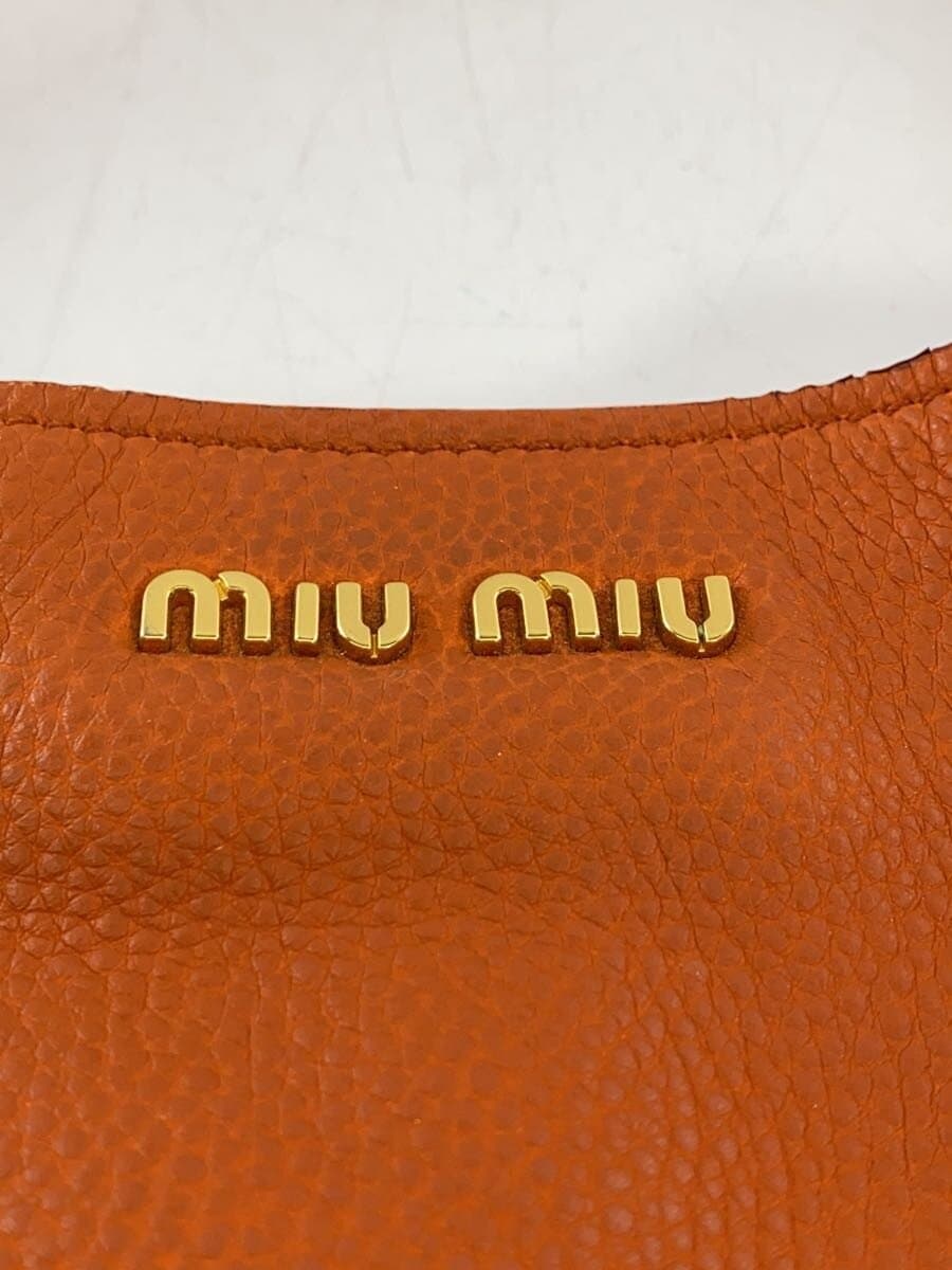 MIU MIU Tote Bag Leather ORN Solid With Stain 5