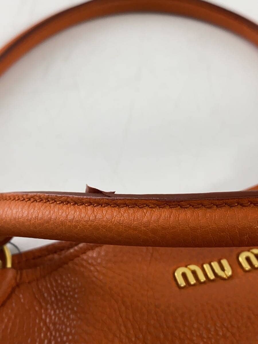 MIU MIU Tote Bag Leather ORN Solid With Stain 8
