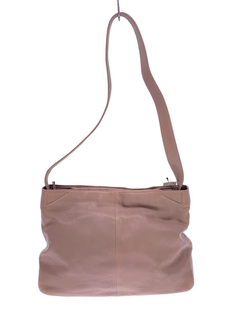 MANIUNO Shoulder Bag Leather BEG Solid Color
