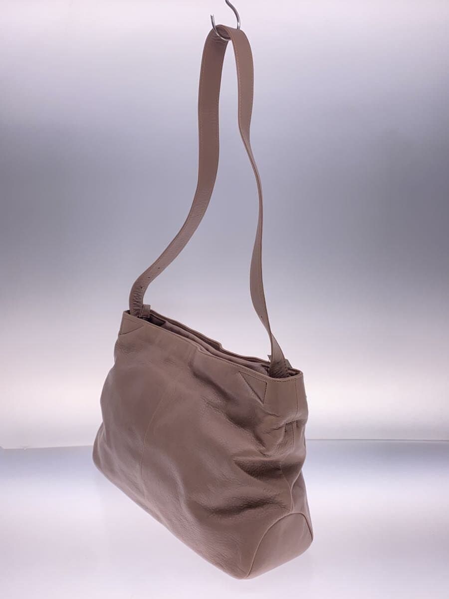 MANIUNO Shoulder Bag Leather BEG Solid Color 2