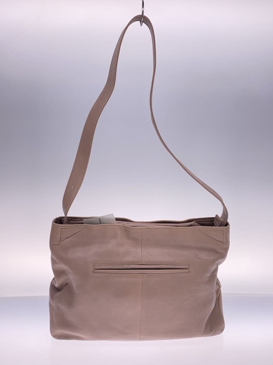 MANIUNO Shoulder Bag Leather BEG Solid Color 3