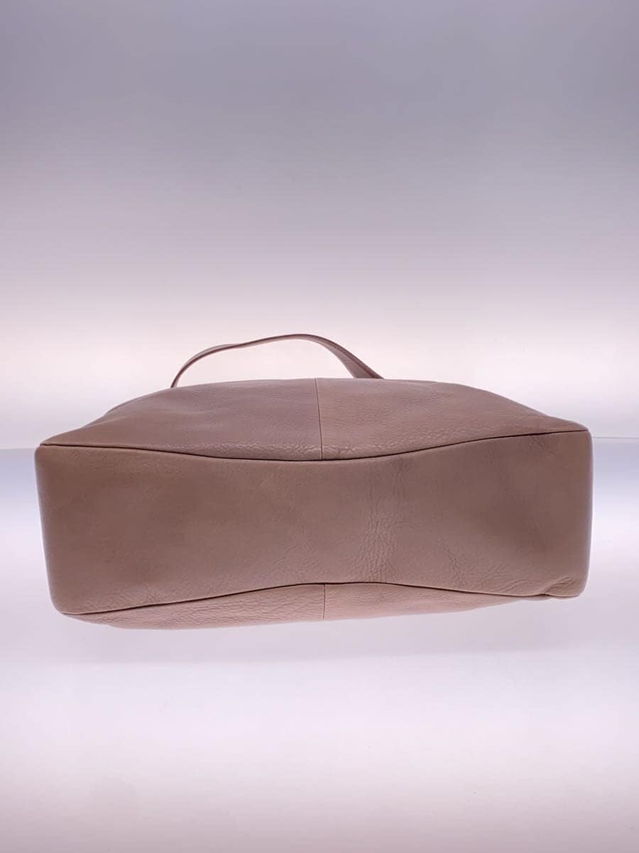 MANIUNO Shoulder Bag Leather BEG Solid Color 4