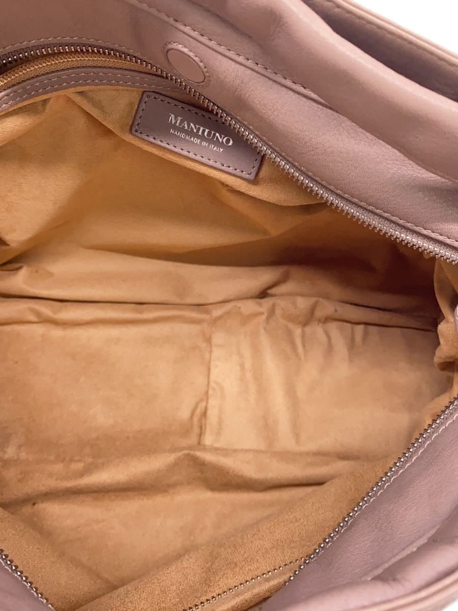 MANIUNO Shoulder Bag Leather BEG Solid Color 6