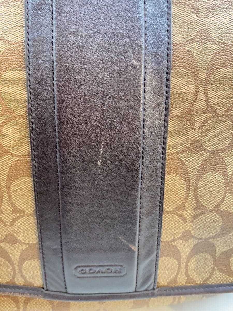 COACH Shoulder Bag Leather BRW Monogram 7