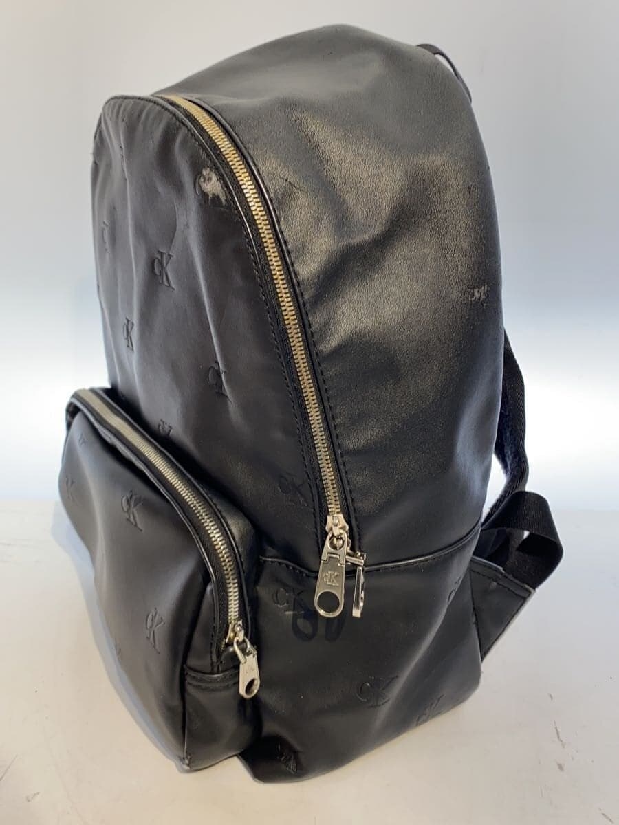Calvin Klein Backpack Leather BLK All Over Pattern 2